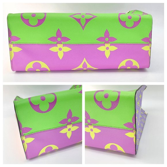 Louis Vuitton Onthego GM Giant Flower Limited Edition Purple Vert Monogram Tote - Picture 11 of 12